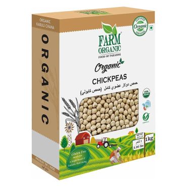 Farm Organic Dollar Chickpeas Whole (Kabuli Chana) 1 Kg